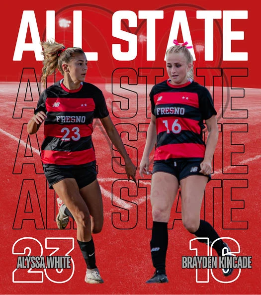 FCC Women's soccer players all state graphic