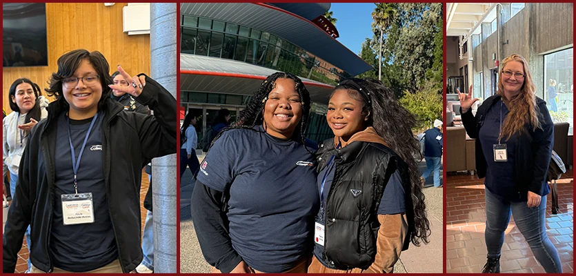 Collage of CA College Corps Students on field trip