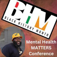 Image of Black History Month logo with recording artist Mistah FAB